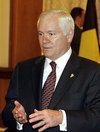 US Secretary of Defence Robert Gates, seen here on April 4, 2008, 
on Saturday held talks with Oman's Sultan Qaboos, the ruler of the key 
Gulf Arab state which faces Iran across the strategic Strait of 
Hormuz.(AFP/POOL/File/Ludovic Marin)