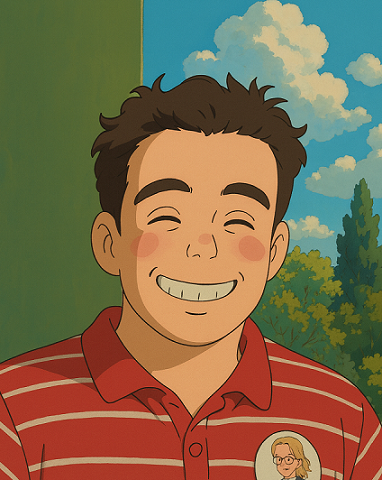 Ghibli-style portrait of Papaleonidas Antonios