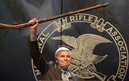 NRA president Charlton Heston holds up a musket 
as he tells the 5000 plus members attending the 129th Annual Meeting 
& Exhibit in Charlotte, NC, Saturday, May 20, 2000 that they can 
have his gun when they pry it 'from my cold dead hands. ' Heston, who 
won the 1959 best actor Oscar as the chariot-racing 'Ben-Hur' and 
portrayed Moses, Michelangelo, El Cid and other heroic figures in movie 
epics of the '50s and '60s, died Saturday April 5, 2008 according to a 
statement from the actor's family. He was 84. (AP Photo/Ric Feld, FILE)